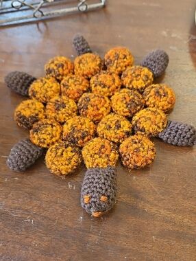 Hand Crafted Brown and Orange Crochet Turtle Trivet